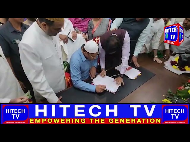 Hyderabad: Former Cricketer Mohammed Azharuddin Takes Charge As a Minister of TG in Secretrait.